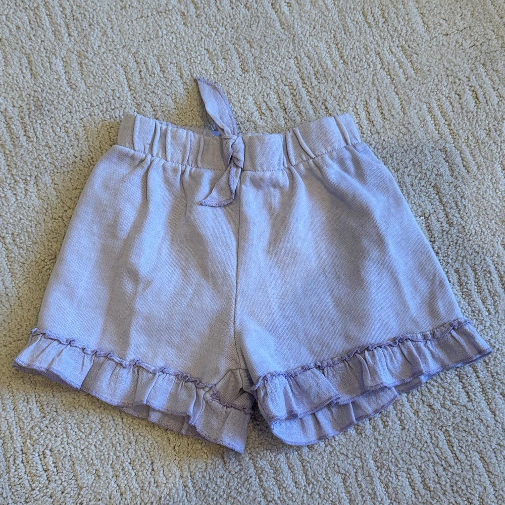 zara kids Lilac Ruffle Hem Drawstring Shorts - Picture 7 of 10